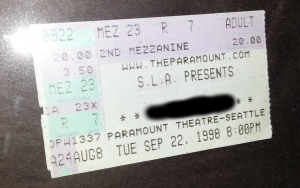 The actual ticket stub from our first date.